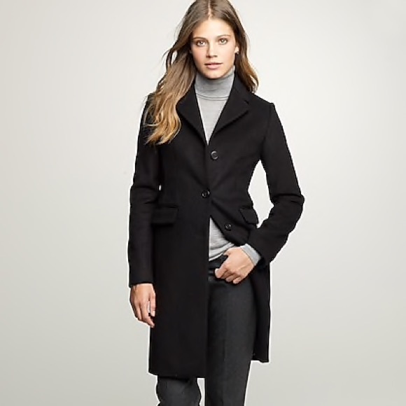 J Crew Wool Cashmere Plaza Coat Peacoat 